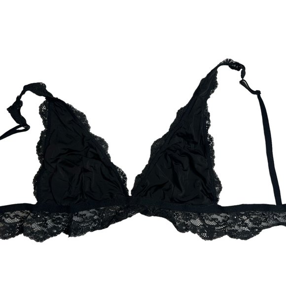 Victoria's Secret Unlined Wireless Lace Black Bralette Large‎ - Picture 8 of 10